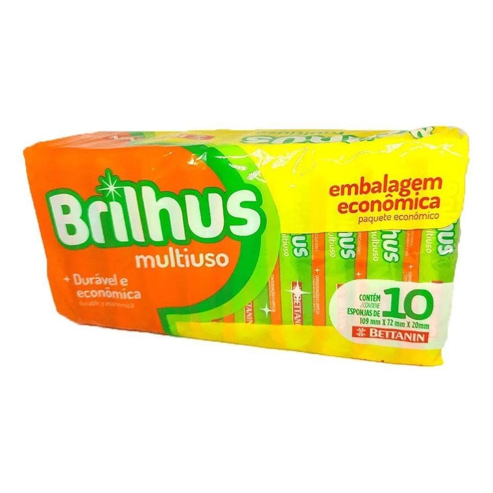 Esponja Multiuso Embalagem Econômica Brilhus Com 10 Unidade