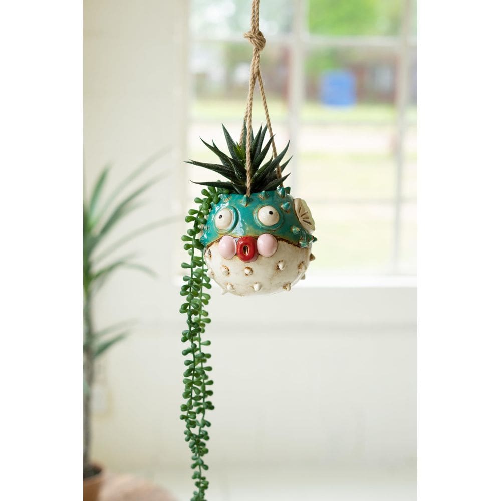 Plantador KALALOU CDV2246 Ceramic Hanging Blowfish Multi