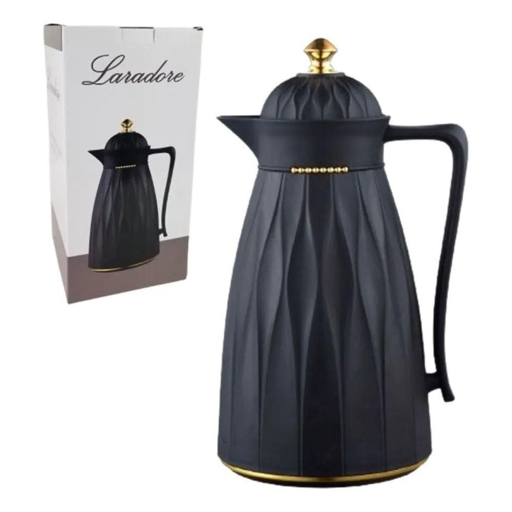 2X Garrafa Térmica De Café Laradore Chic - Preta E Dourada 1