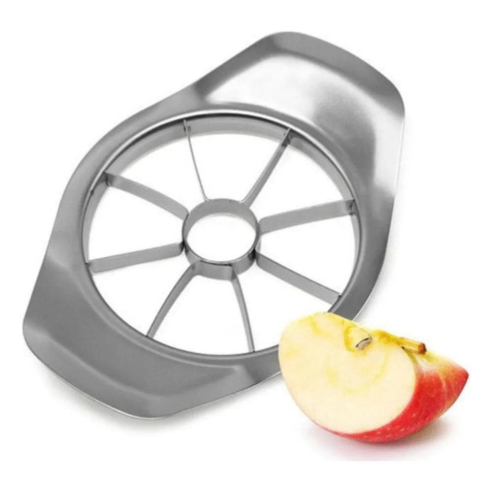 10X Cortador Fatiador De Maça Pera Frutas E Legumes Inox