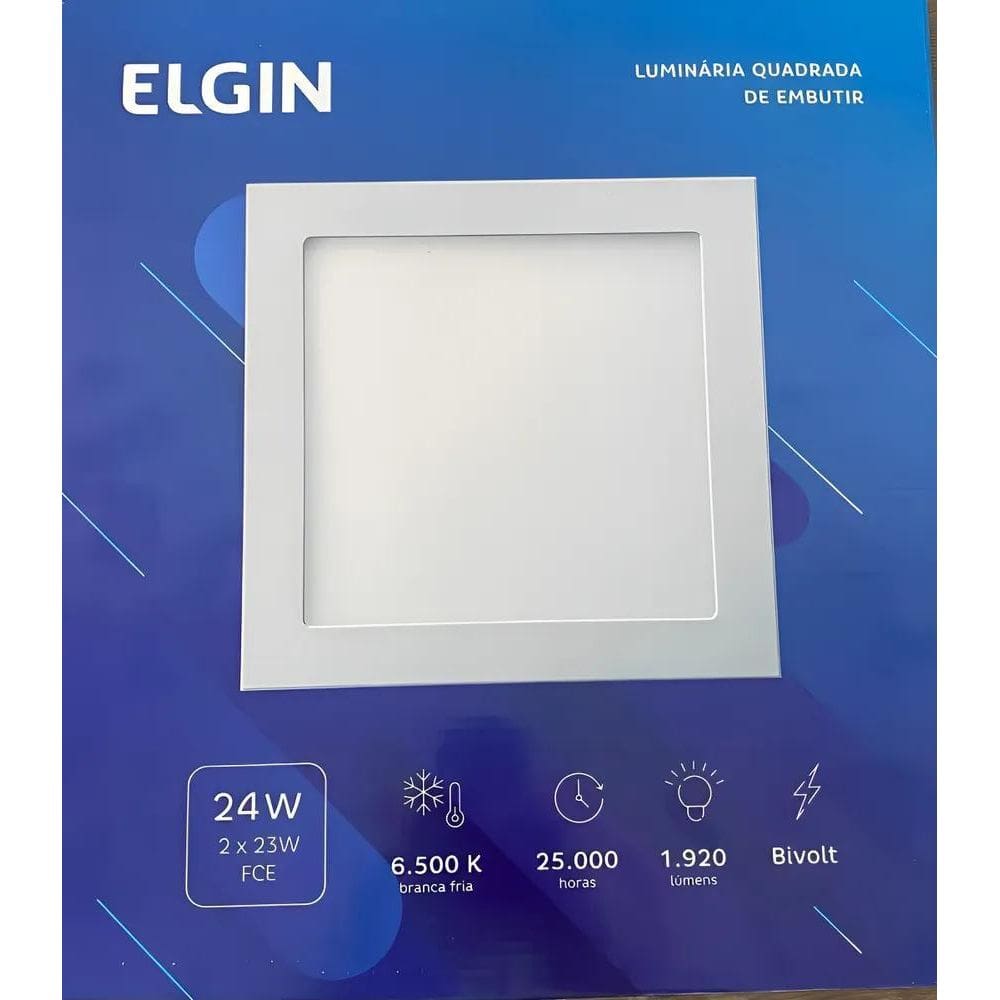 Kit 2 Painel Plafon Led Sobrepor Quadrado 24W 6500K Elgin Es