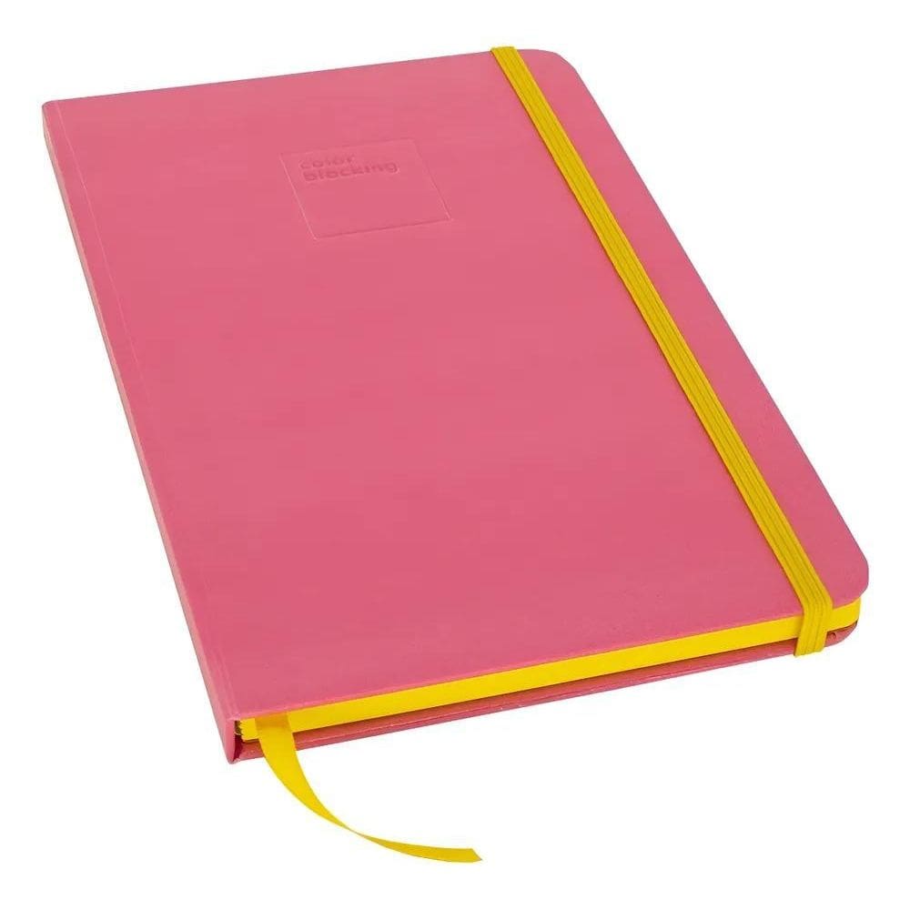 Caderno Sket Capa Verde Com Lateral Roxa Lisa  Em Branco