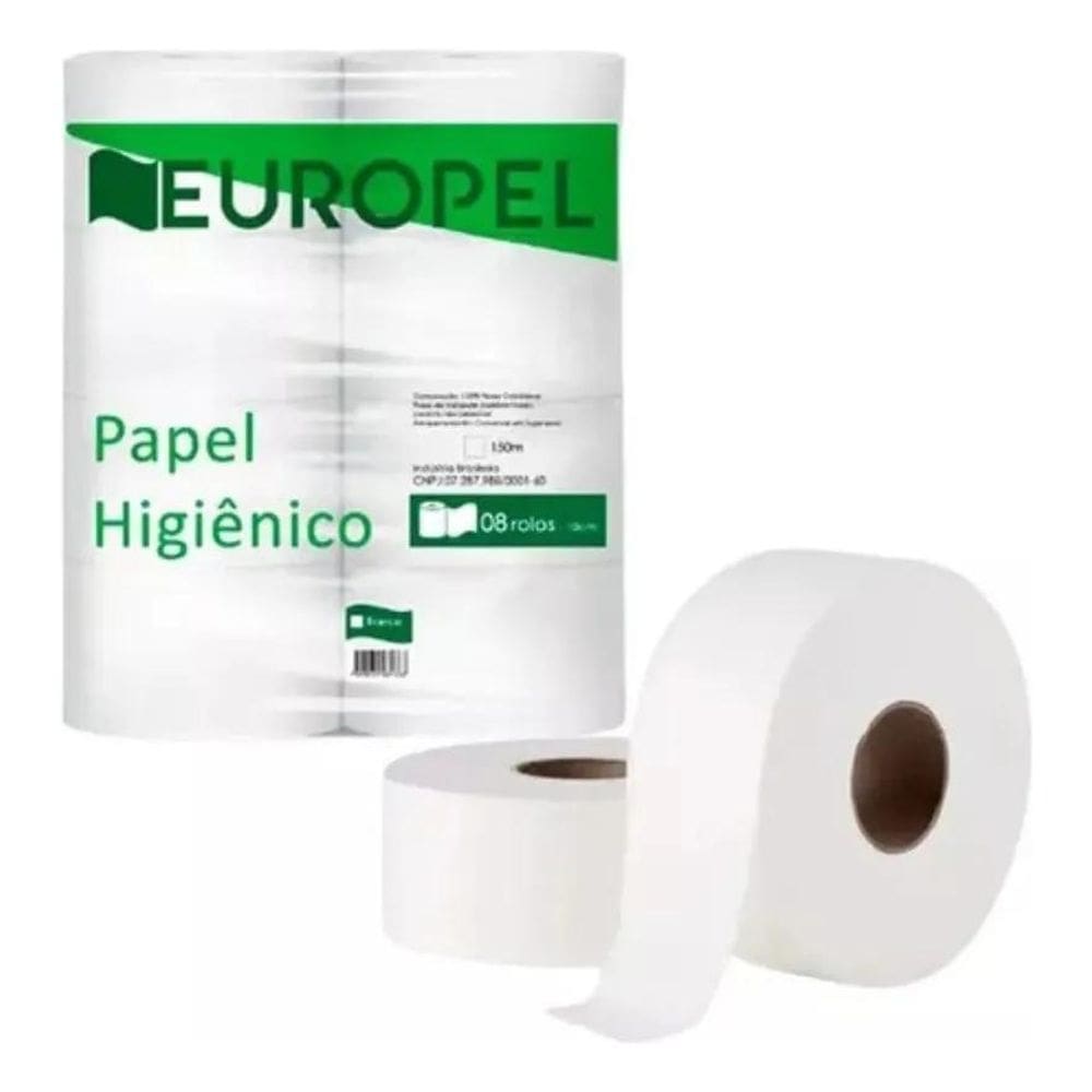 10X Papel Higiênico Rolão C/8 Rolos Institucional