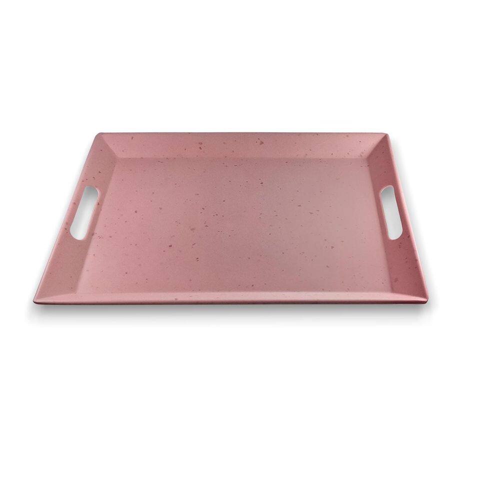 Bandeja Retangular Linha Orgânica Rosa - 33,00Cm - Ad
