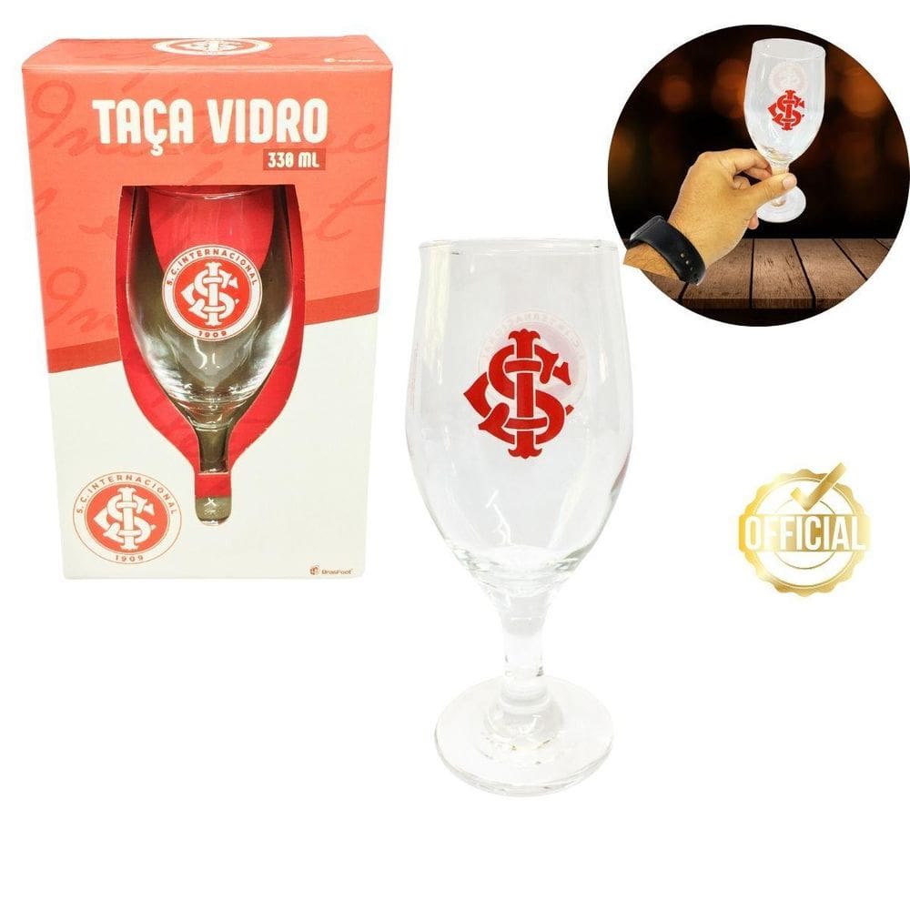 Taça Windsor Vidro 330Ml Cerveja Vinho Chopp Time Escudo