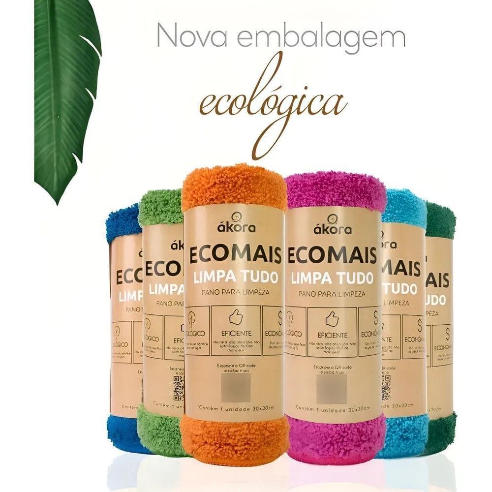 Kit 3 Panos Ákora Limpa Tudo Limpeza Geral Não Solta Fiapo E