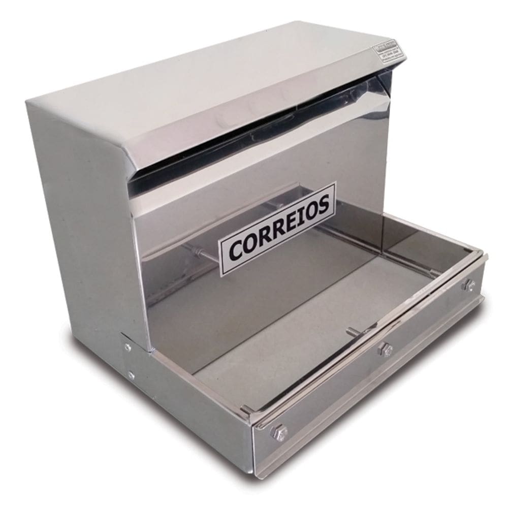 Caixa De Correio Inox Para Grade Vertical Suporte Frontal