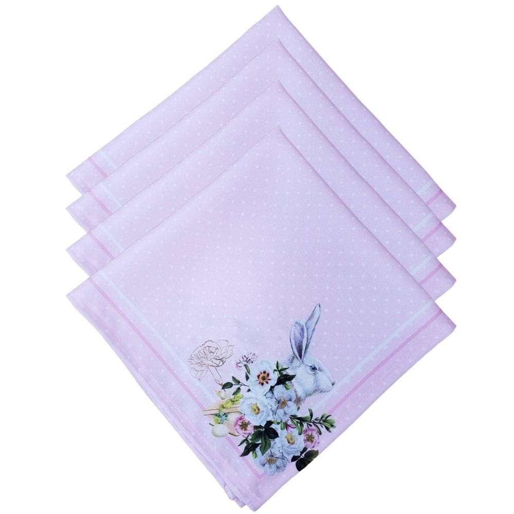Kit 4 Guardanapos Tecido Coelhos Da Páscoa Versalles