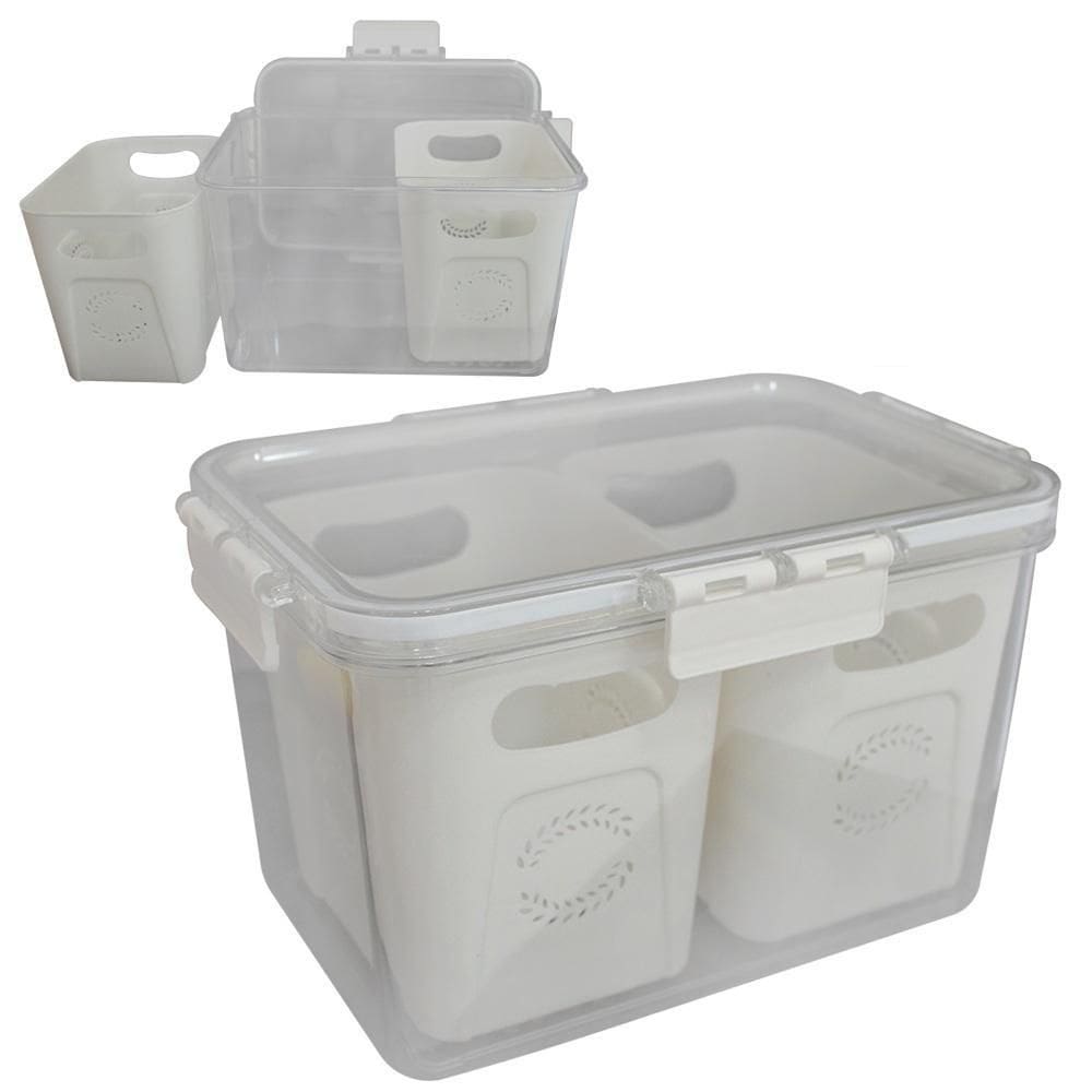 Pote Organizador Geladeira 3500Ml Com Escorredor E Tampa