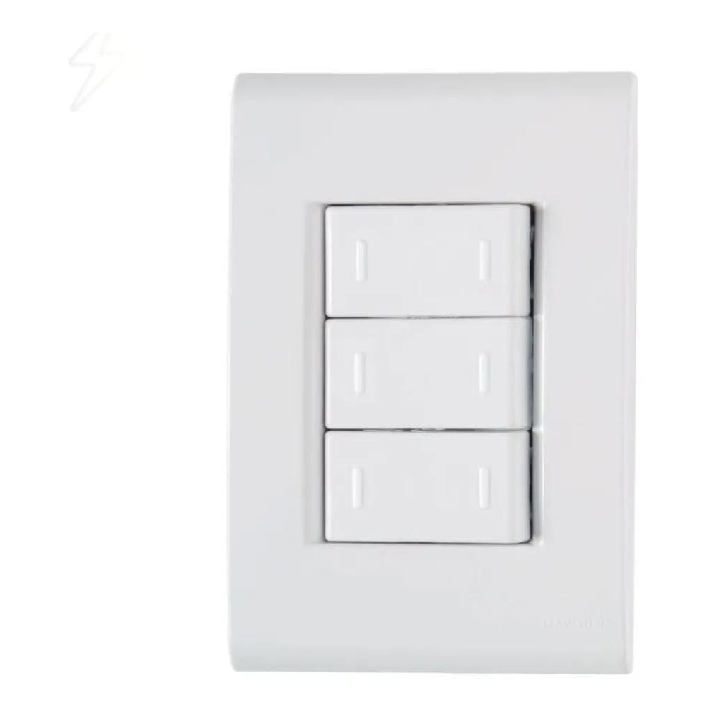 Conj Interruptor Triplo Liz Branco Tramontina