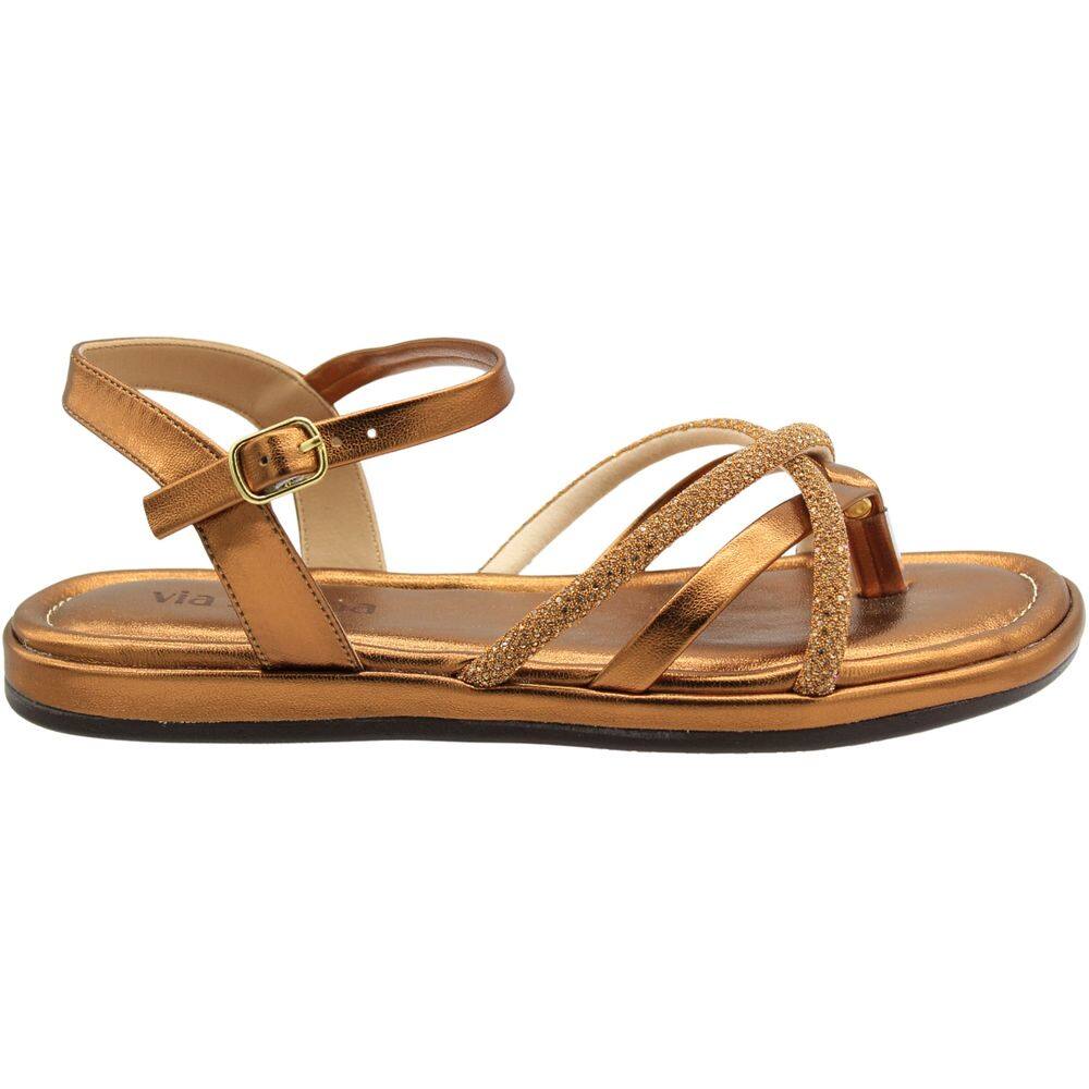 Sandália De Dedo Via Scarpa Tiras Cruzadas Caviar Feminina