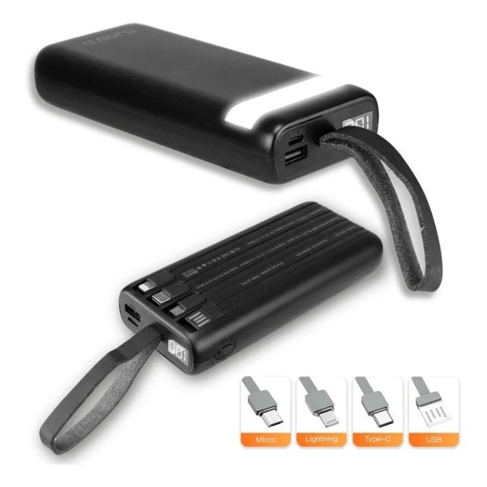 Powerbank 20000Mah Carregador Portátil Rápido Lanterna Led