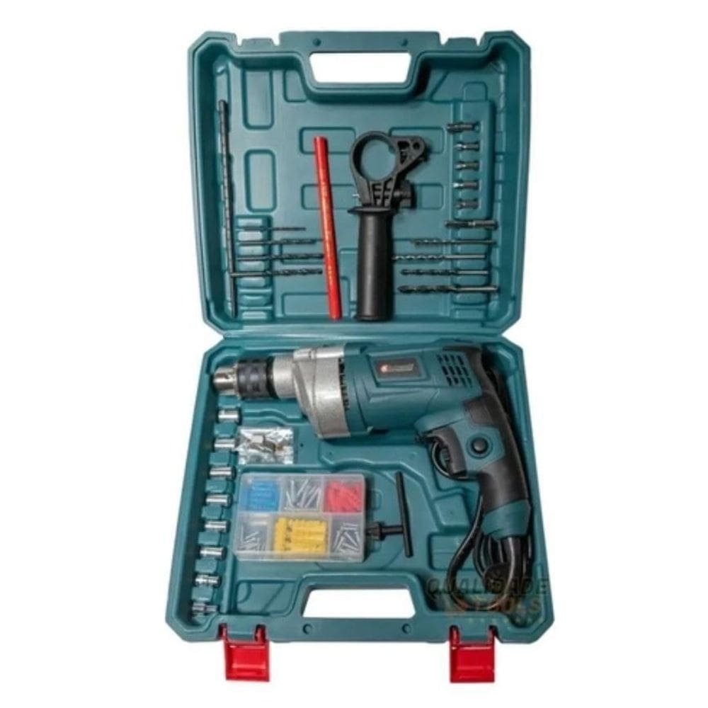 Furadeira De Impacto 220V Reversível 1/2 800W 28 Pçs