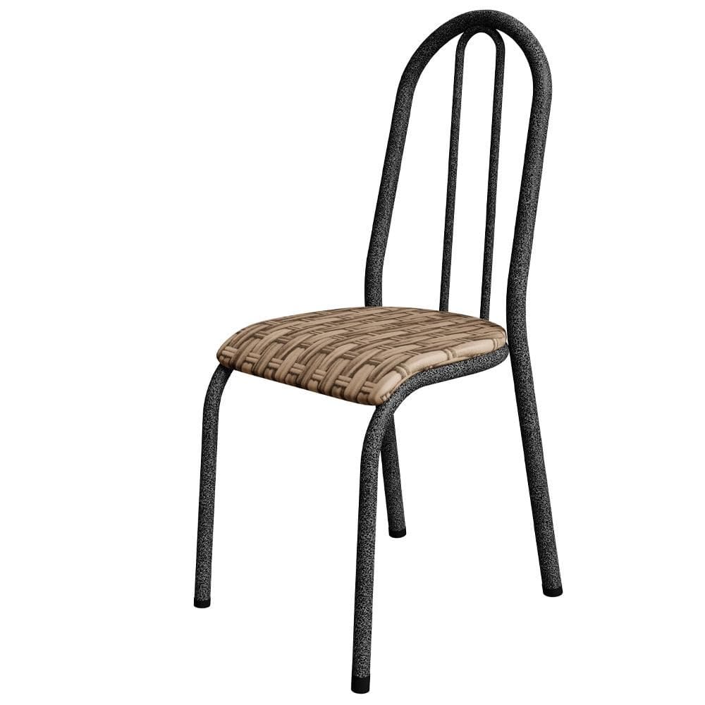 Cadeira Tubular America 056 Cromo Preto ARTEF