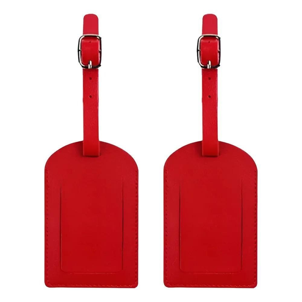 Kit 2 Tag Mala Etiqueta De Identificação Bagagem Se Vermelho