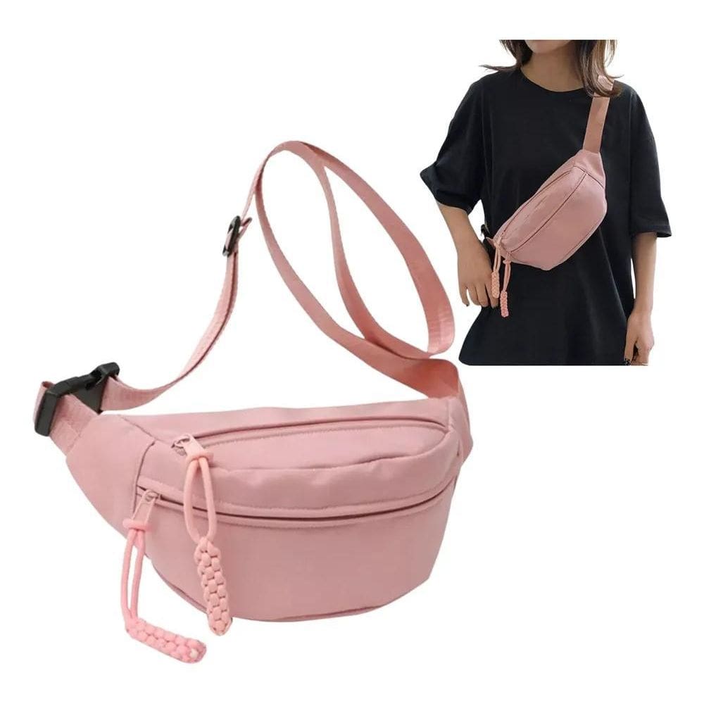 Bolsa Transversal Tiracolo Bag Pochete Impermeável Unis Rosa
