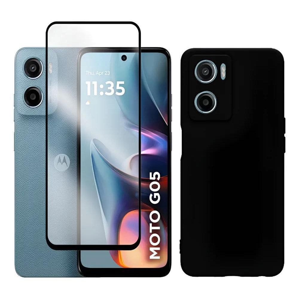 Capa Capinha Case + Película 3D Tela Para Motorola Moto Pret