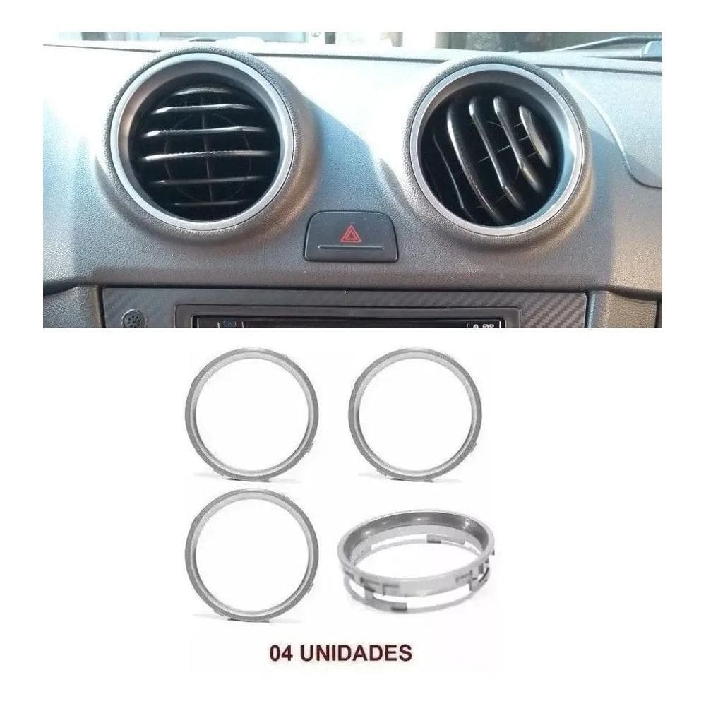 Kit Jogo 4 Aro Cromado Saida Difusor Ar Gol G4 G5