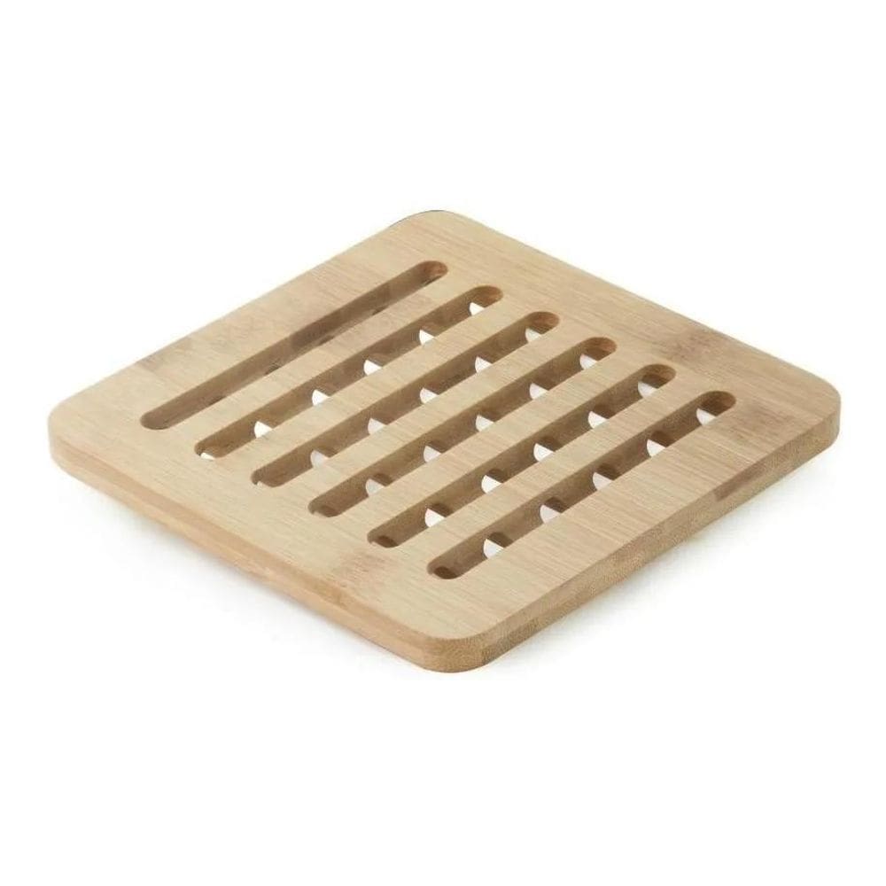 3X Descanso De Panela Quadrado Bambu Limpeza Fácil Mimo Styl