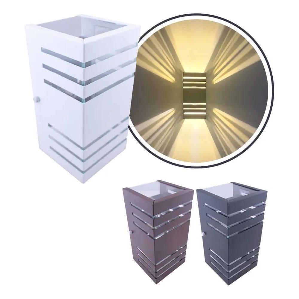 Arandela Externa 2 Focos 6 Frisos Moderna Parede Ar2010 Full