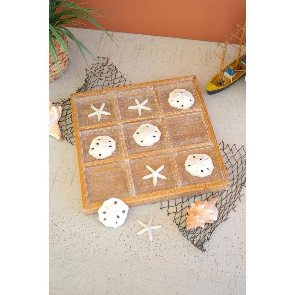 Jogo Tic-tac-toe Kalalou Seaside CVY1373 35 cm de madeira quadrada