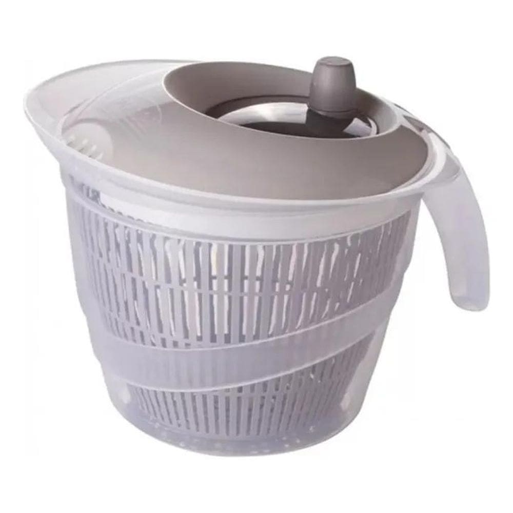 2X Secador De Salada E Verduras Manual Centrífuga Com Cesto