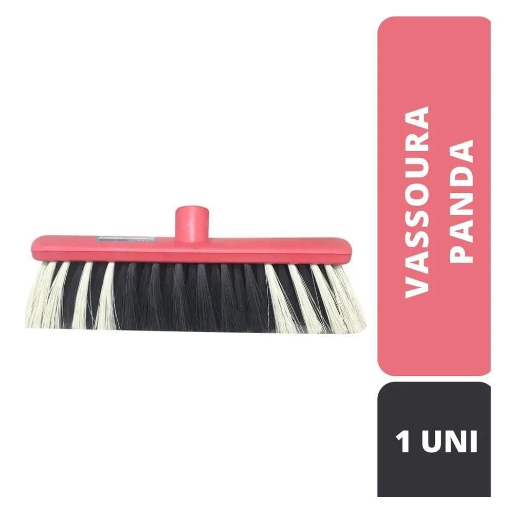10X Vassoura Panda Vermelha Cerdas Macias Nylon Un Sem Cabo