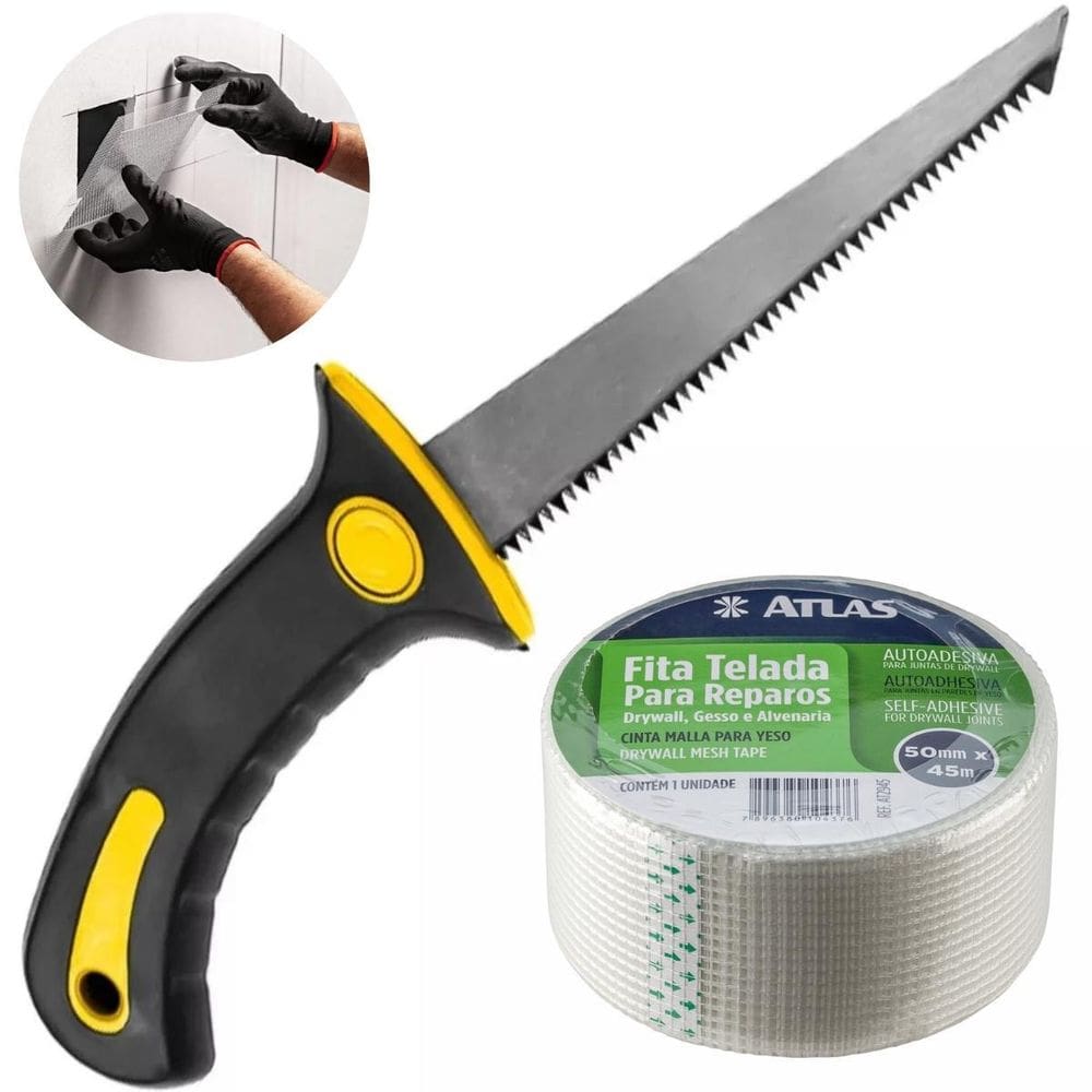 Serrote Para Gesso Drywall 6Pol + Fita Telada 50Mm X 45M