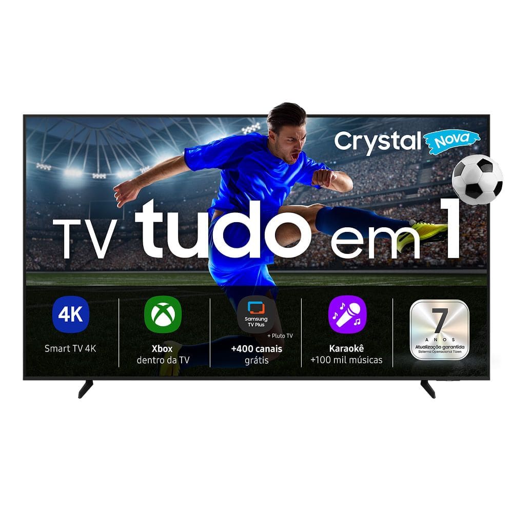 Samsung Smart TV 43” Crystal UHD 4K U8600F 2025, Xbox Cloud Gaming, Canais Gratuitos, Alexa