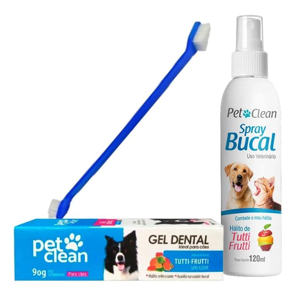 Kit Pasta De Dente Pet + Spray Bucal + Escova D Tutti Frutti