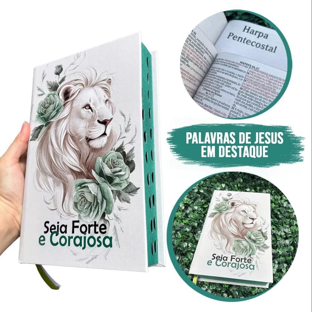 Bíblia Sagrada Seja Forte E Corajosa Verde Evangélica Femini