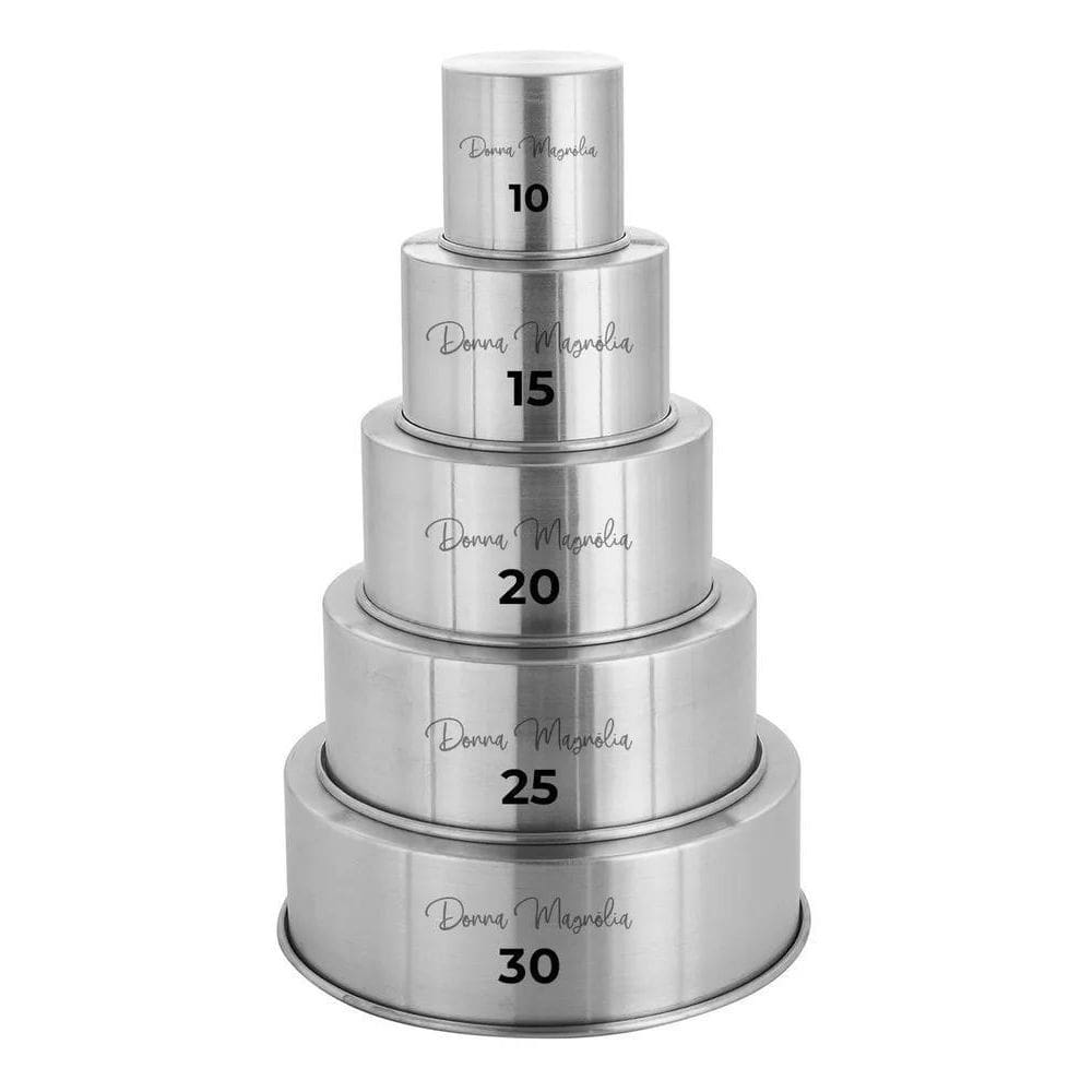 Jogo 5 Forma Assadeira Redonda Alta Bolo 10 A 30 X 10 Cm G6