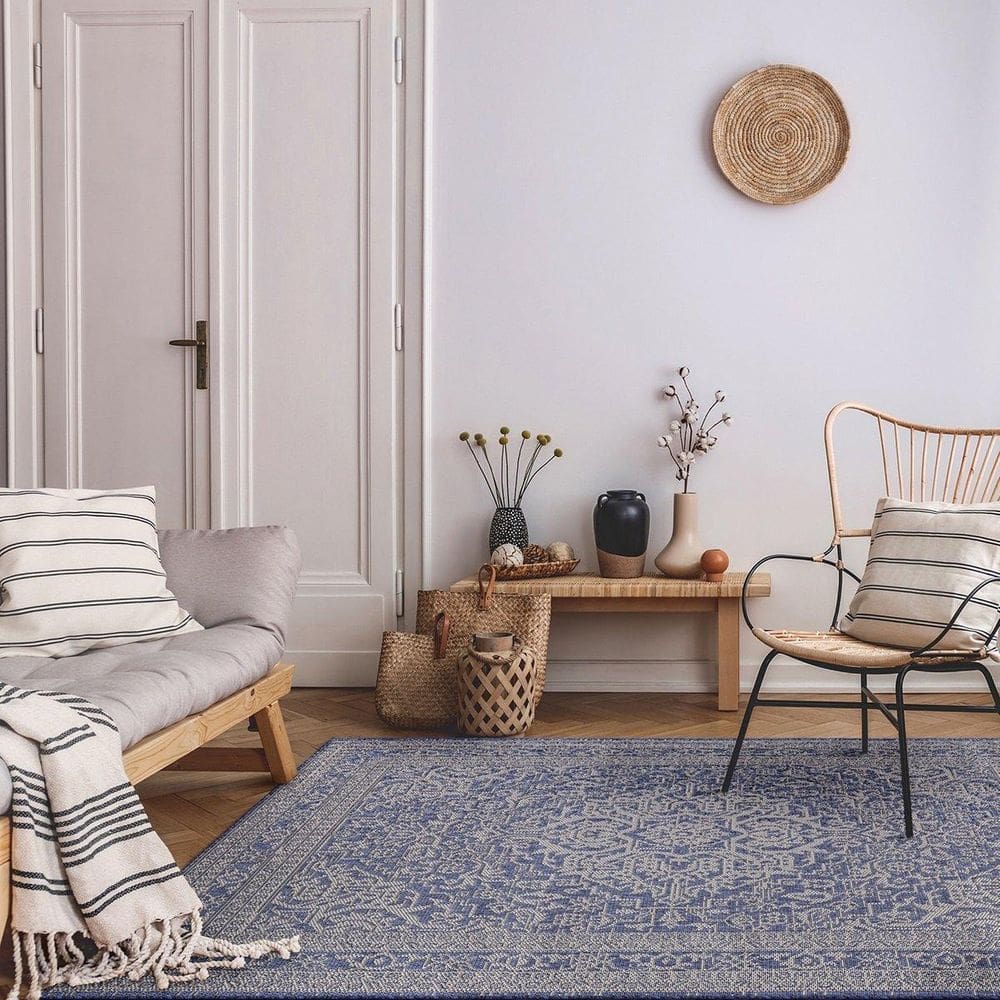 Tapete Sisalis Para Área Interna E Externa 250X350Cm Azul-Ma