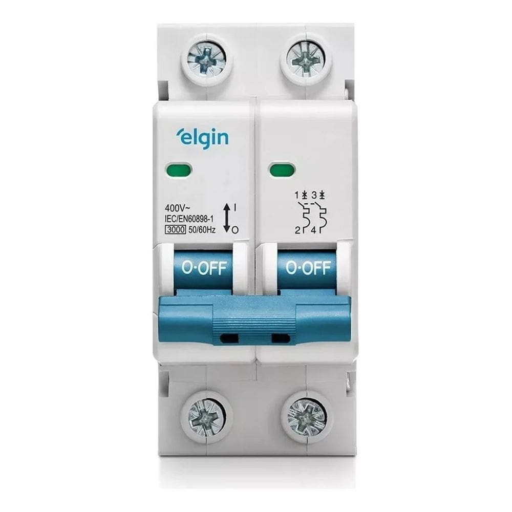 Disjuntor Bipolar Elgin, 10A 16A 20A 25A 32A 40A 50A E 6 25A