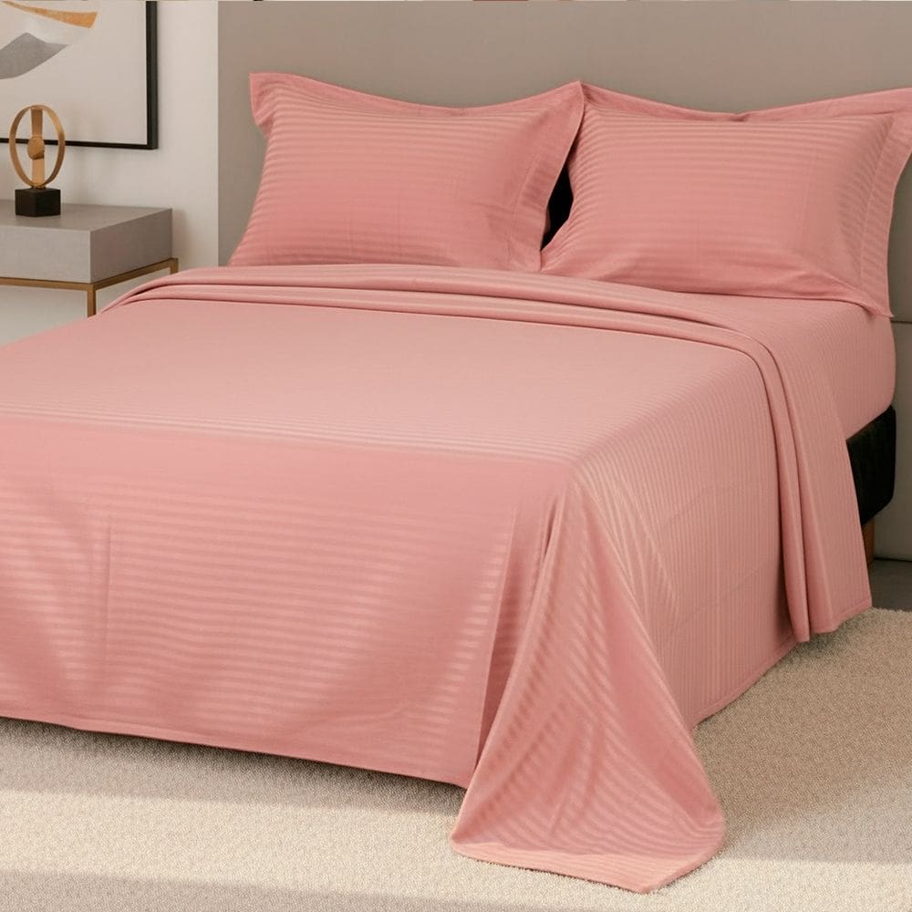 Jogo de Cama King Percal 300 Fios 100% Algodão Adamascado 4 Peças – BF Colchões