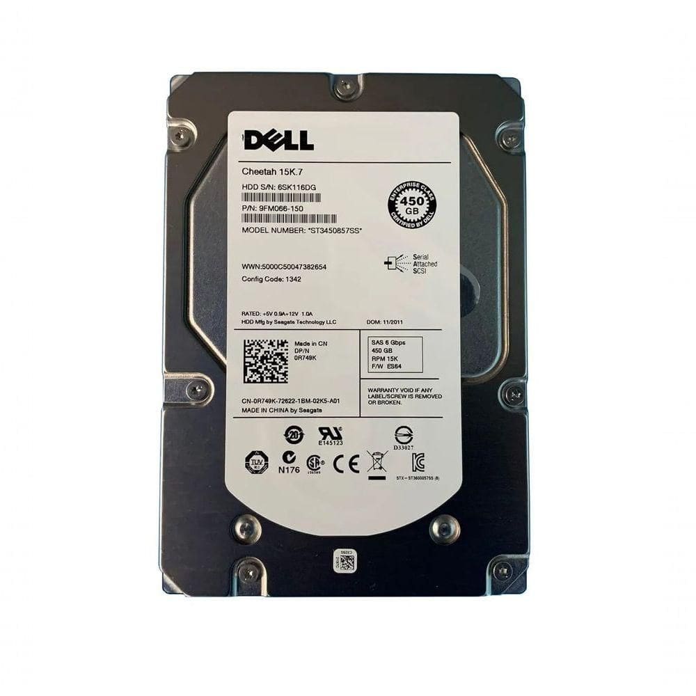 Hd Sas Storageserver Dell 450gb 15k R630-930-t410-710 Powervalt