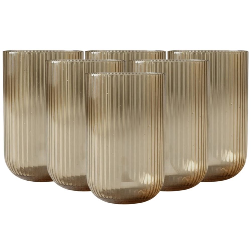 Jogo Com 6 Copos De Vidro Versalhes Âmbar 460ml