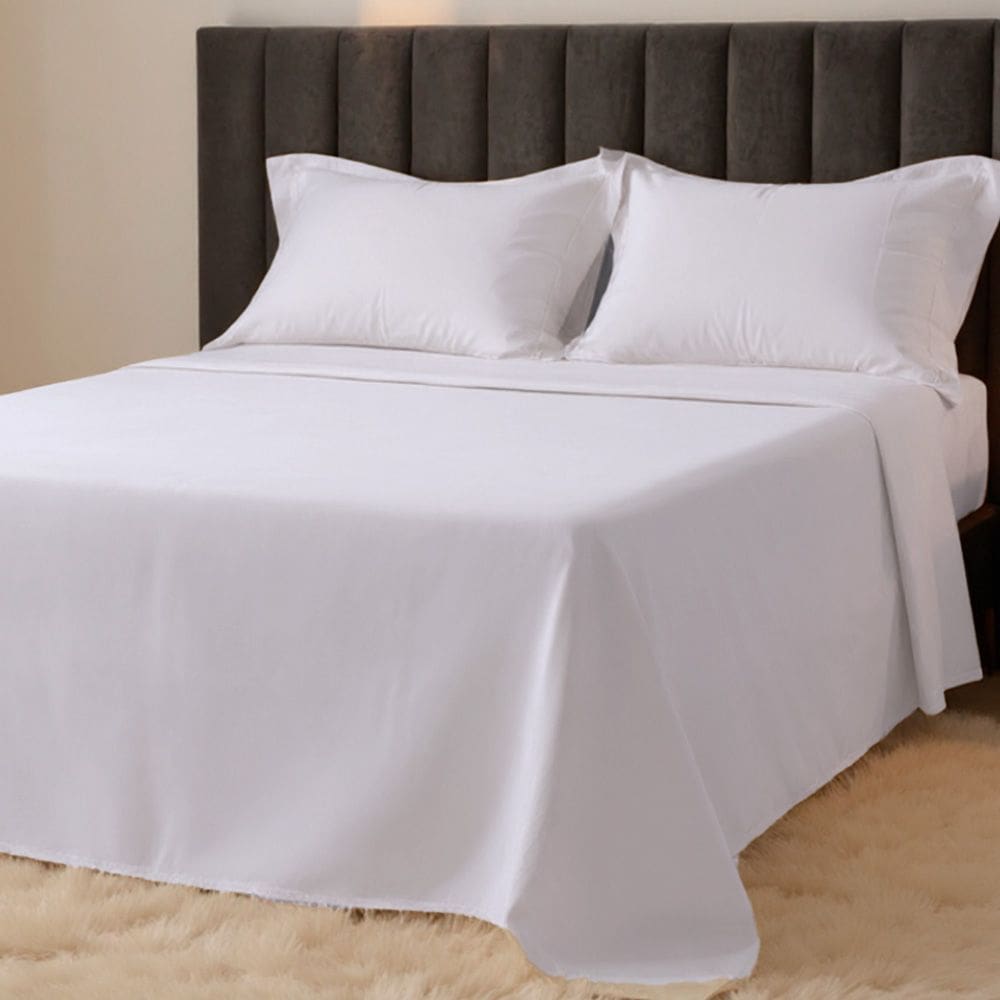 Jogo de Cama Queen 300 Fios Percal 100% Algodão com Bordado 4 Peças BF Colchões