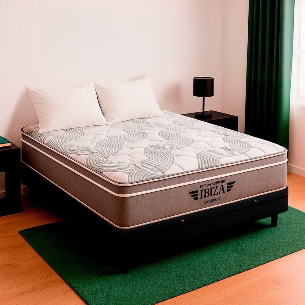 Cama Box Baú Casal E Colchão Ibiza Molas Ensacadas V-store Preto