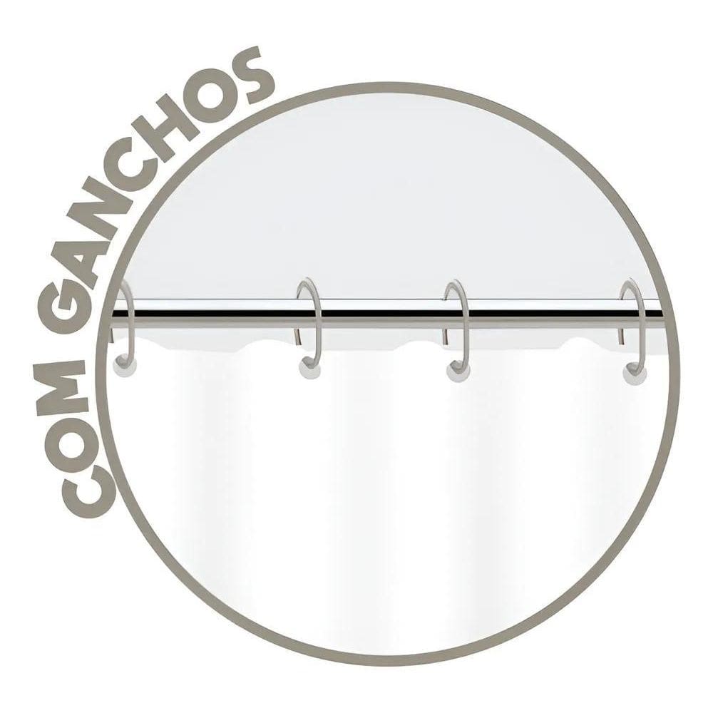 Cortina Box Banheiro Antimofo Pvc C/Visor Lavável Em Máquina