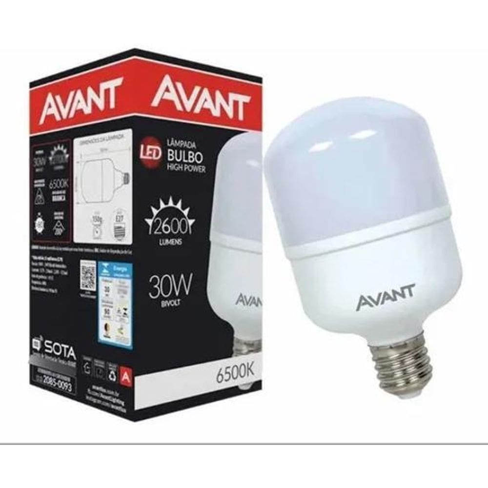 Lâmpada Led 30W Bulbo Branco Frio 6500K E27 Avant Cor Da Luz