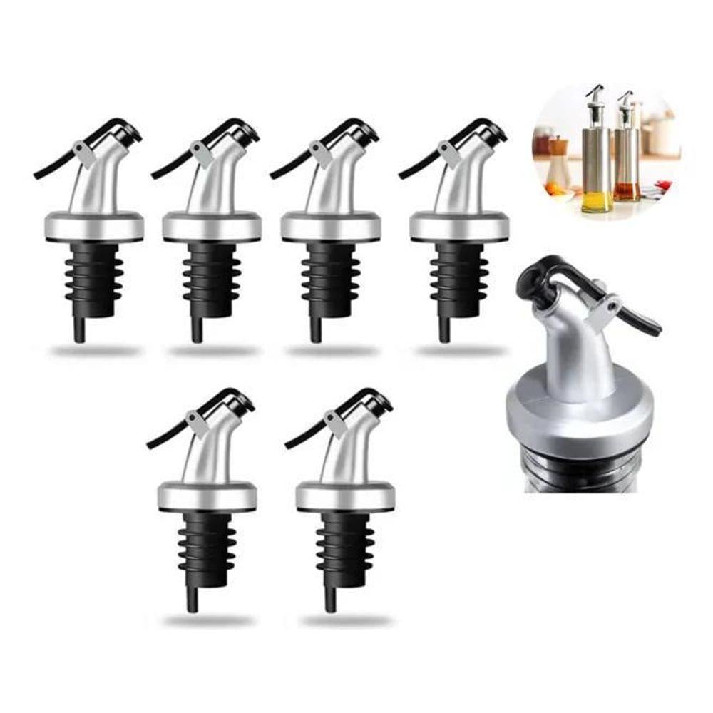Kit 6 Bico Dosador De Garrafas Azeite Vinagre Galheteiros