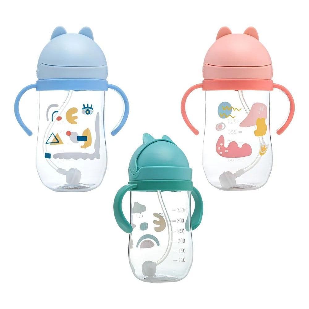 Copo Infantil Antivazamento Transição Canudo Sili Abelha Azu