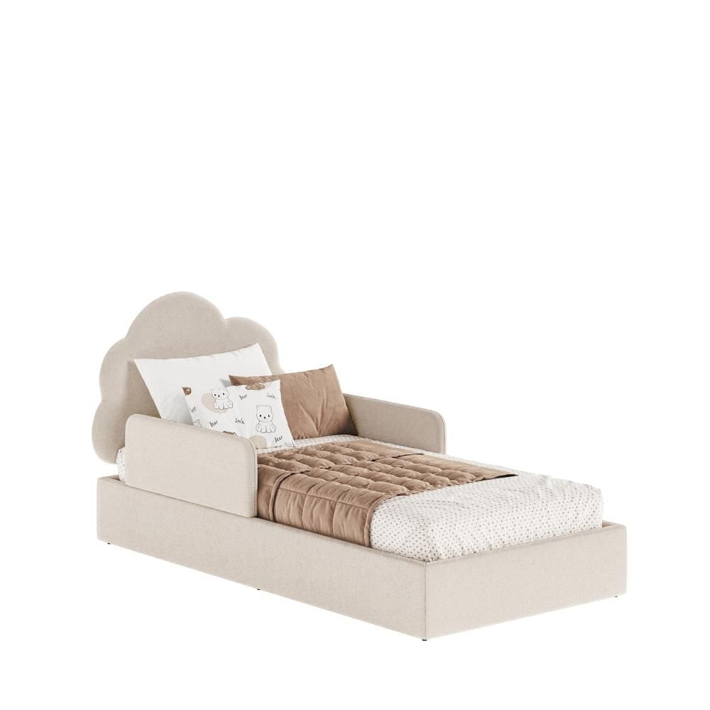 Cama Montessoriana Solteiro Nuvem S/ Colchão e Apoio Lateral