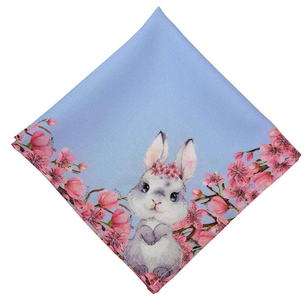 Kit 4 Guardanapo Tecido Oxford Coelho Da Páscoa Cerejeira