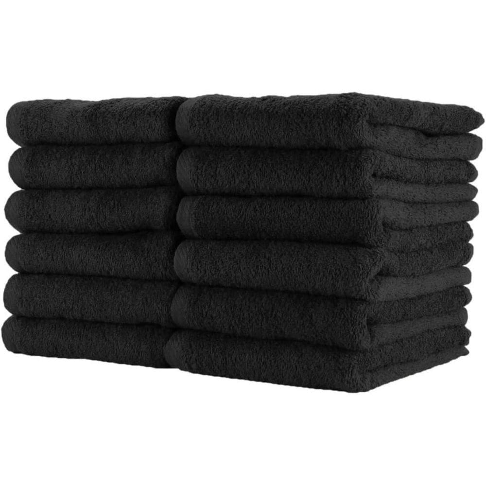 Kit 5 Panos De Prato Pretos Felpudos 100% Algodão Com Bainha