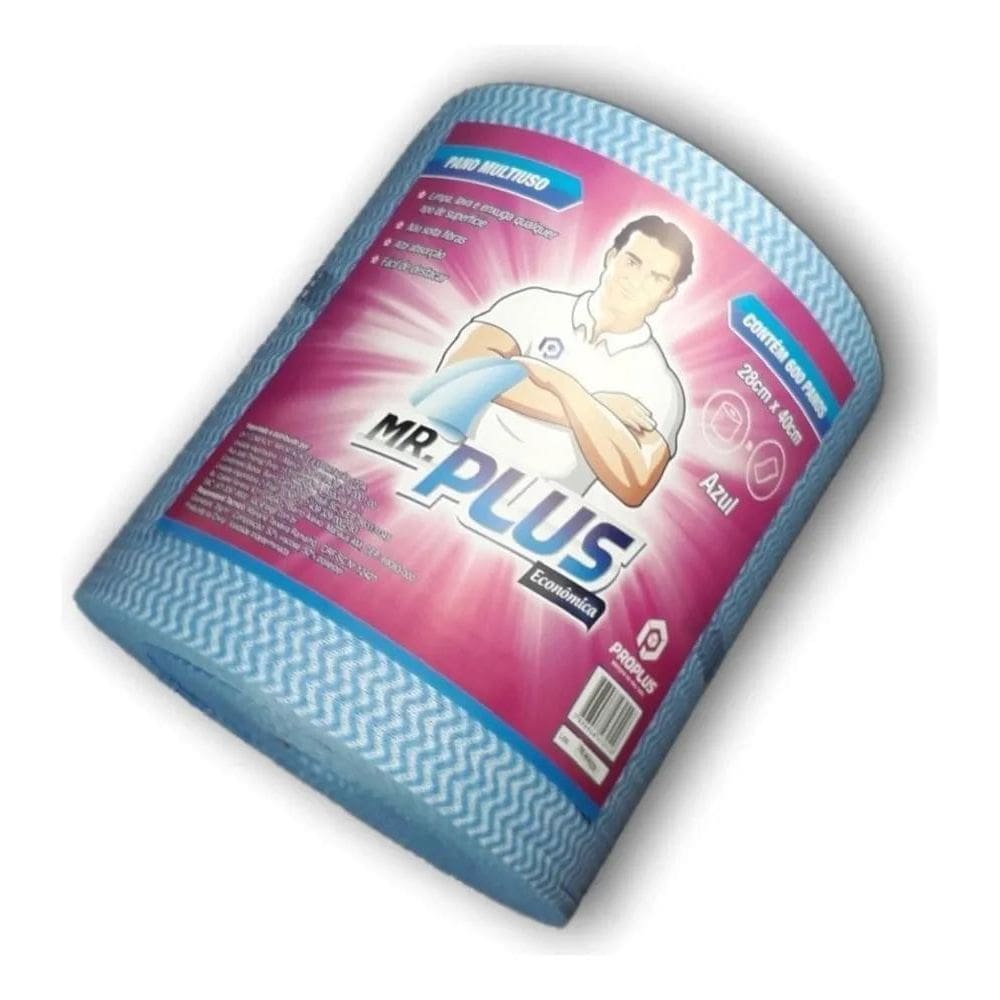 Bobina Multiuso Mr Plus Econômica 28 X 40 Cm 600 Folhas Azul