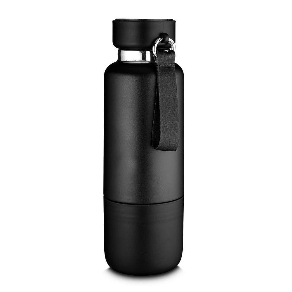 Garrafa Térmica Inox 500ml Com Copo E Compartimento Prático - Preta