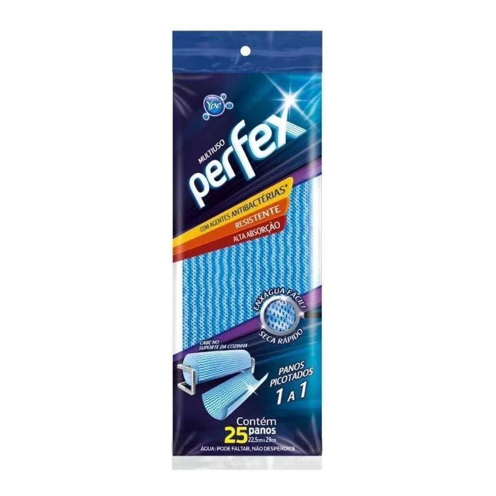Pano Multiuso Em Rolo Azul Perfex 22,5Cm X 29Cm 25 Unidades