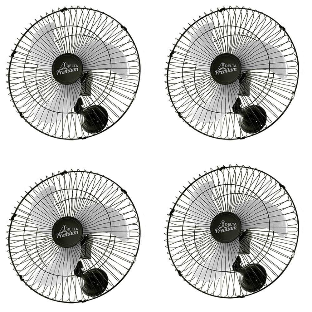 Kit 4 Unid Oscilante De Parede 60Cm Preto Biv. Venti Delta